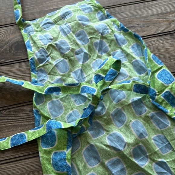 Vera Bradley apron kids doodle daisy Green Blue NEW cooking baking play - Picture 3 of 3